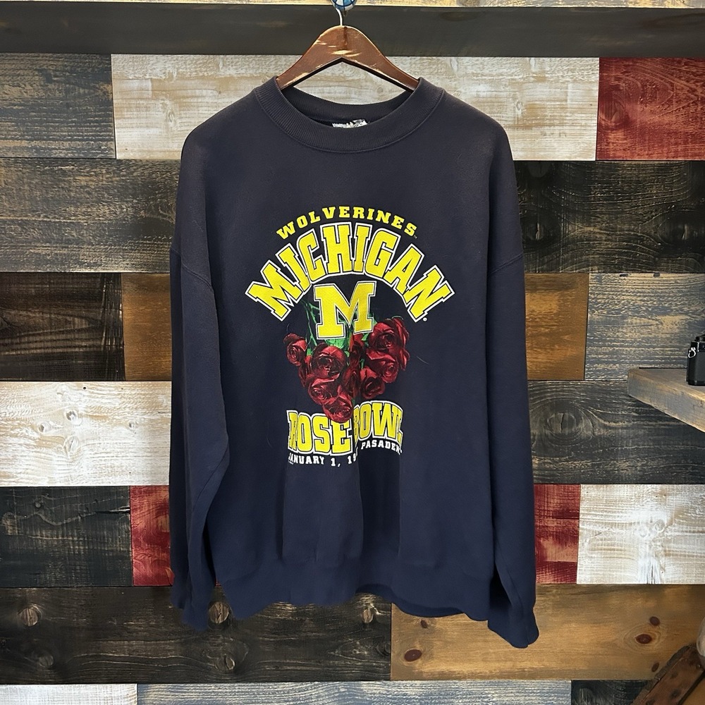 Michigan Wolverines Sweatshirt Rose bowl 1998 Jan 1st Nutmeg XL